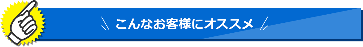 こんなお客様にオススメ